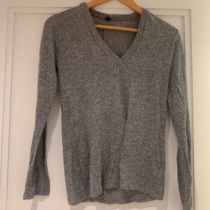 Monrow V-Neck T-Shirt | Grey | Size Small